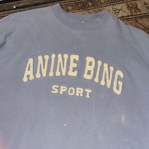 Anine Bing Sport Light Blue Crewneck- White Paint Damage